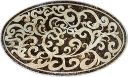 Scroll oval medallion mosaic mural