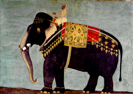 Elephant in India mosaic mural