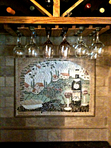 Tuscan landscape mosaic mural for kitchen backsplash niche mosaic
