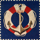 Nautical ship's lifesaver mosaic mural
