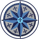 Compass Rose Mosaic for indoors or outdoor use, walls , floors ,tables