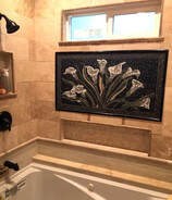 Calla Lily Mosaic in bathroom installation