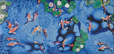  Koi Pond Mosaic mural