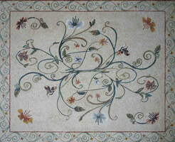  Elegant  Scrollwork and floral mosaic for walls or floors