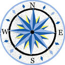 Black, Blue and yellow-- Compass Rose mosaic