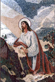 Jesus Contemplating  Mosaic Mural