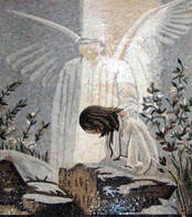 Jesus and Angel mosaic mural