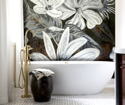 Large floral mosaic bathroom installation