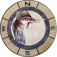 Sport fishing mosaic medallion