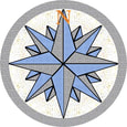 compass rose  medallion nautical mosaic mural