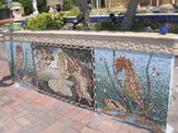 Sea wall mosaic mural