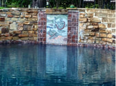 Turtle fountain mosaic mural