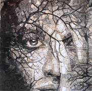 Dramatic mosaic face.. submit your own photo and it can be recreated as a mosaic