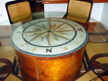Compass rose mosaic table