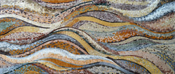 abstract  and contemporary wAVE  and swirls PATTERN MOSAIC IN EARTH TONES