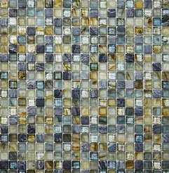 Glass and stone combination mosaic 12x12