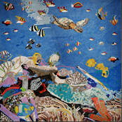  Turtles and Fish undersea mosaic