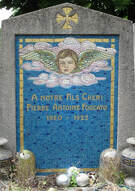 Personalized memorial mosaic on Headstone for cemetery or private garden