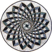 Black and white mosaic medallion