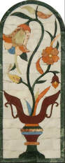 floral vase mosaic with radius