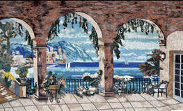 Mediterranean mosaic panoramic