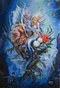 Mermaid mosaic mural under the sea .. so gorgeous