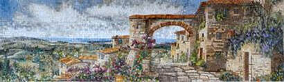 Panoramic  Tuscan Arch Mosaic 