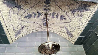 Shower Ceiling Mosaic... Scroll work design